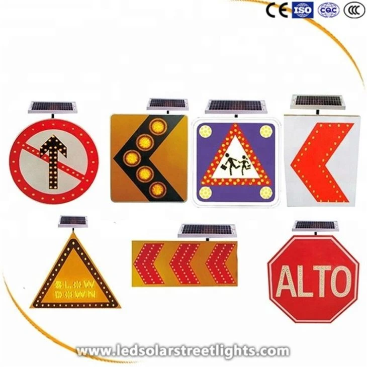 2 Solar Powered Traffic Signs